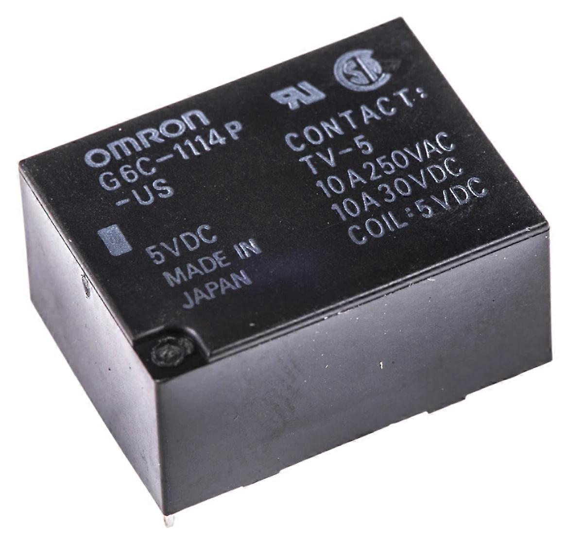 Omron Relay 5v Dc 10a Spst Pcb Mount G6c-1114p-us 5dc