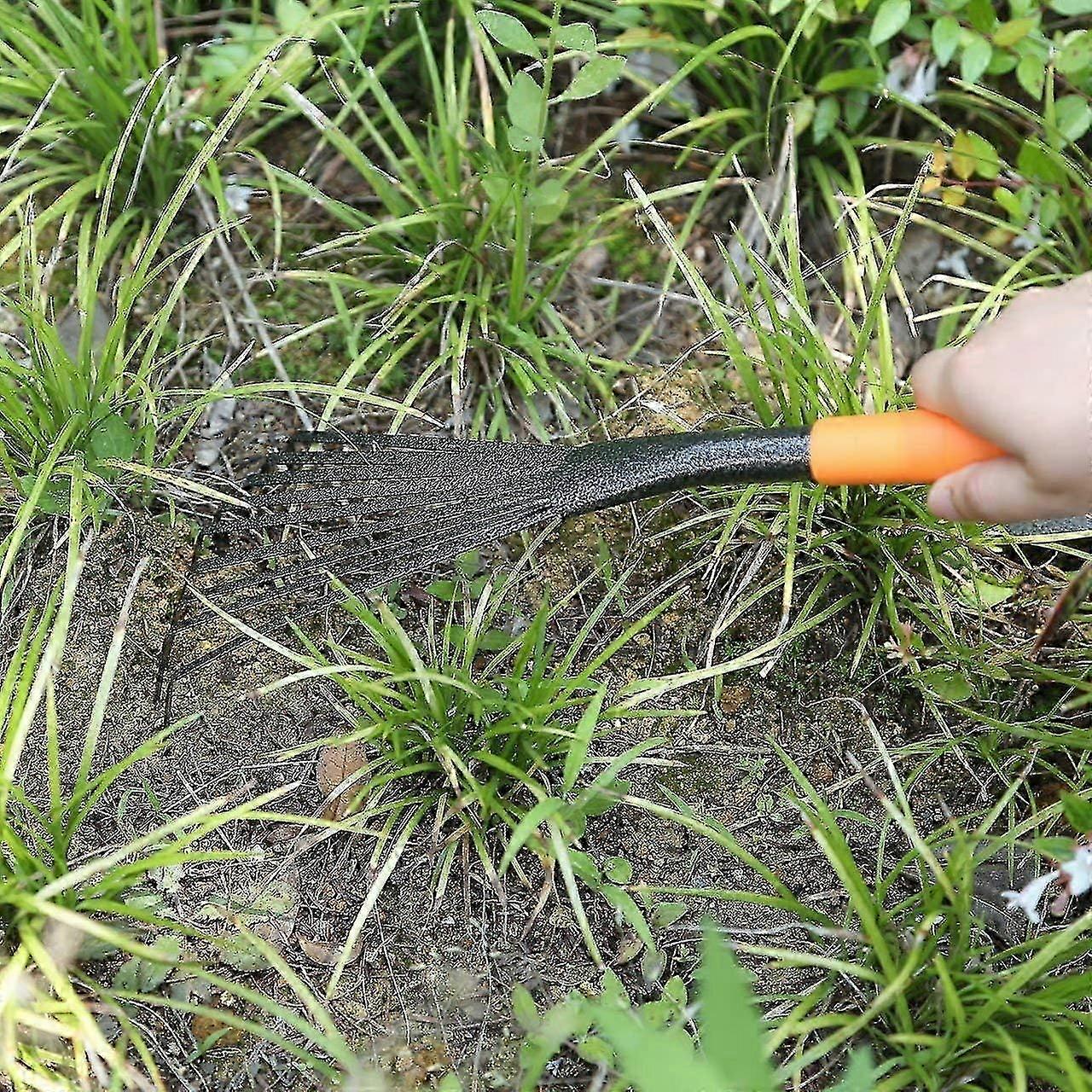 Mini 16 9 Root Steel Garden Rake with Ergonomic Comfortable Rust ...