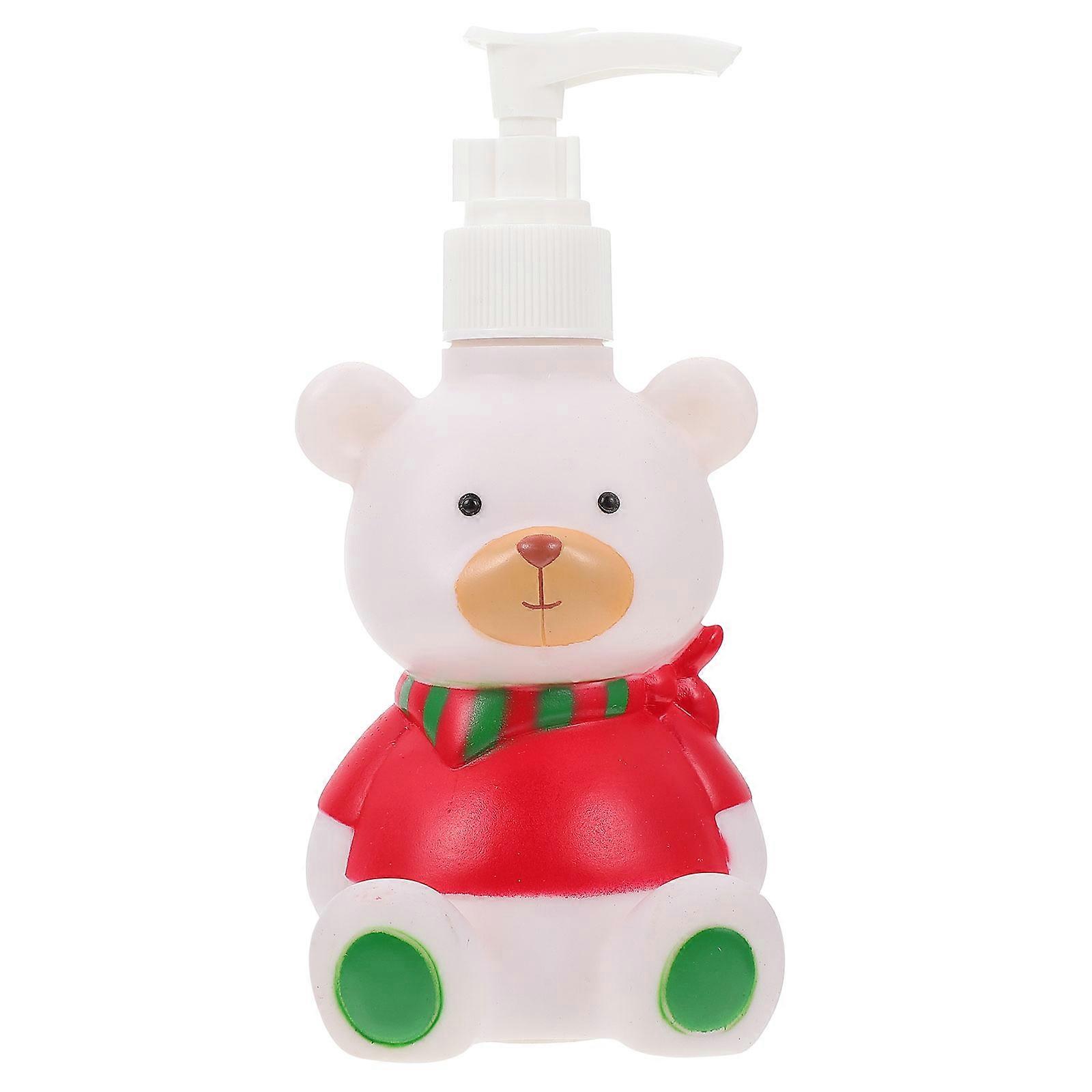 Bear Shape Refillable Lotion Container For Kids In Red With Wide Mouth Perfect For Travel And Bathroom 1Pc