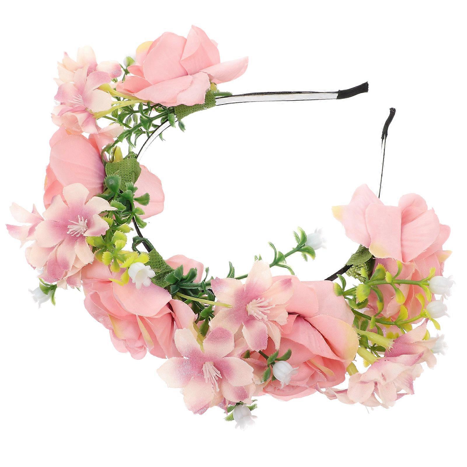 It seems like you're referring to a product description for a **Pink Cloth Rose Flower Headband**—likely used as a festive accessory for events like