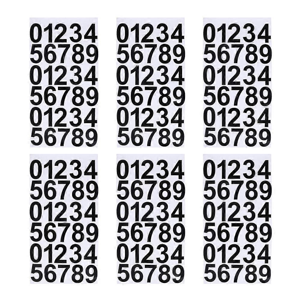 Self Adhesive Number Stickers Pack Of 6 Sheets Suitable For Daily Organization And Labeling Items With PVC Material