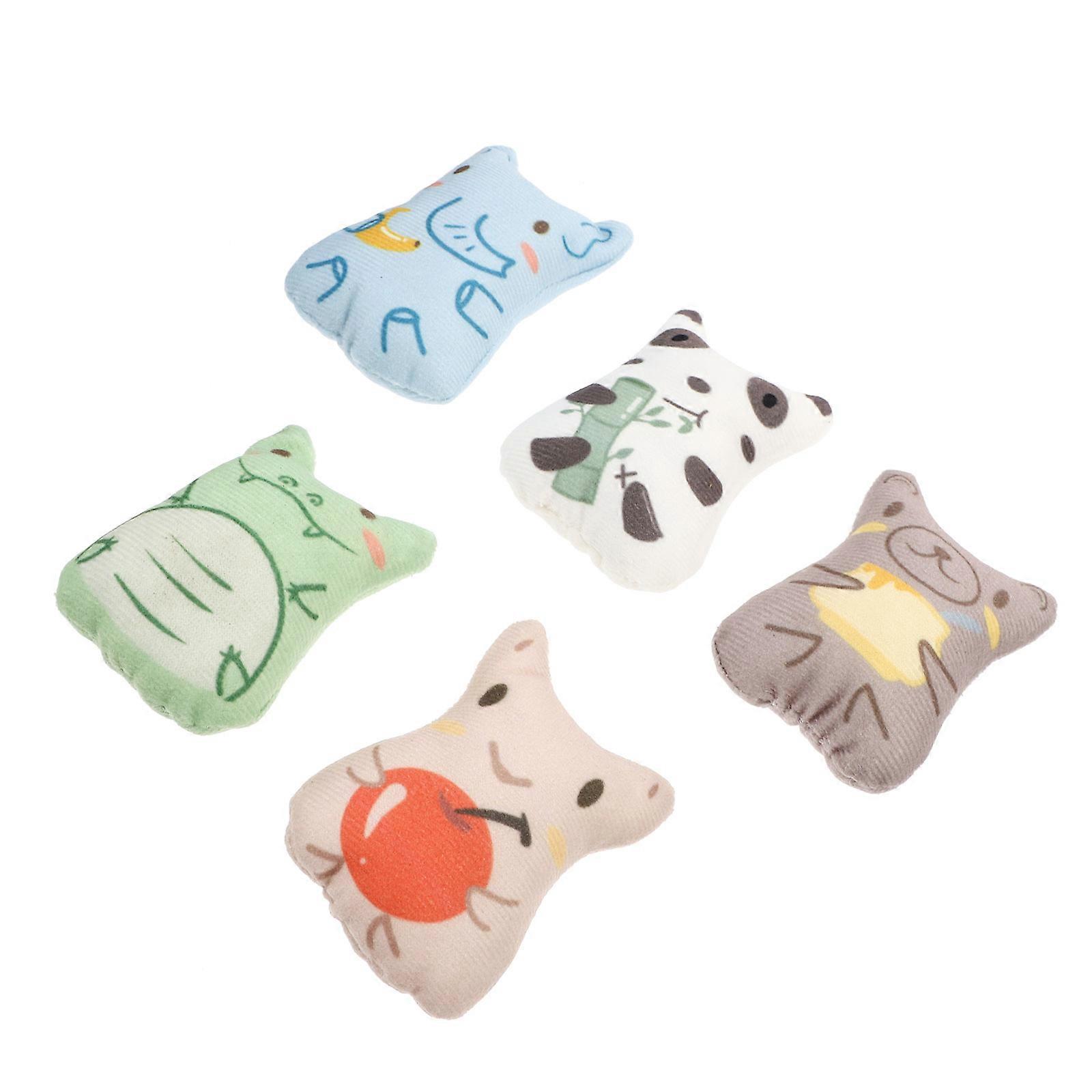 5pcs Plush Catnip Chew Toys for Cats – Interactive Teething Stuffed Animals with Banana, Elephant, Snake, Bear, and Apple Designs to Alleviate Boredom