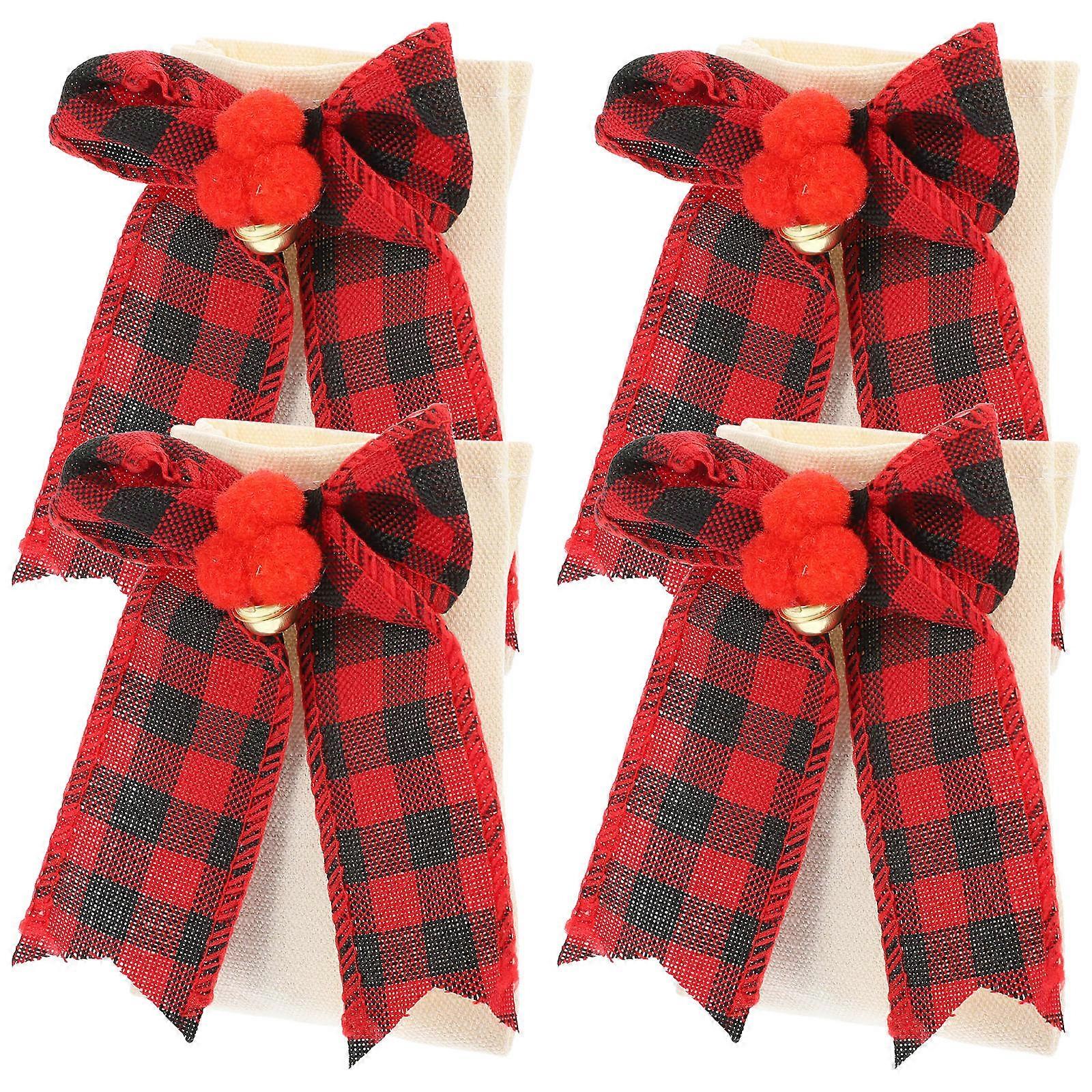 Rectangular Red Utensil Holder For Party Tableware Storage Ideal For Festive Gatherings 4Pcs