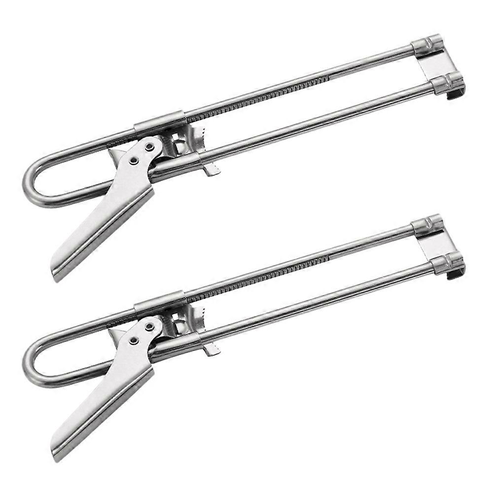 Portable Multi-Function Bottle Opener Adjustable Cap Opener Barbecue Stainless Steel Effort-saving Silver 19x3.3cm 2Pcs