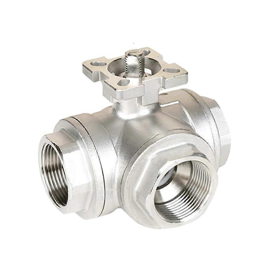 BSPT Female Thread 304 Stainless Steel T Port Tee Ball Valve 1/4" to 2" Sizes for Water Gas Oil DN25 1 Inch