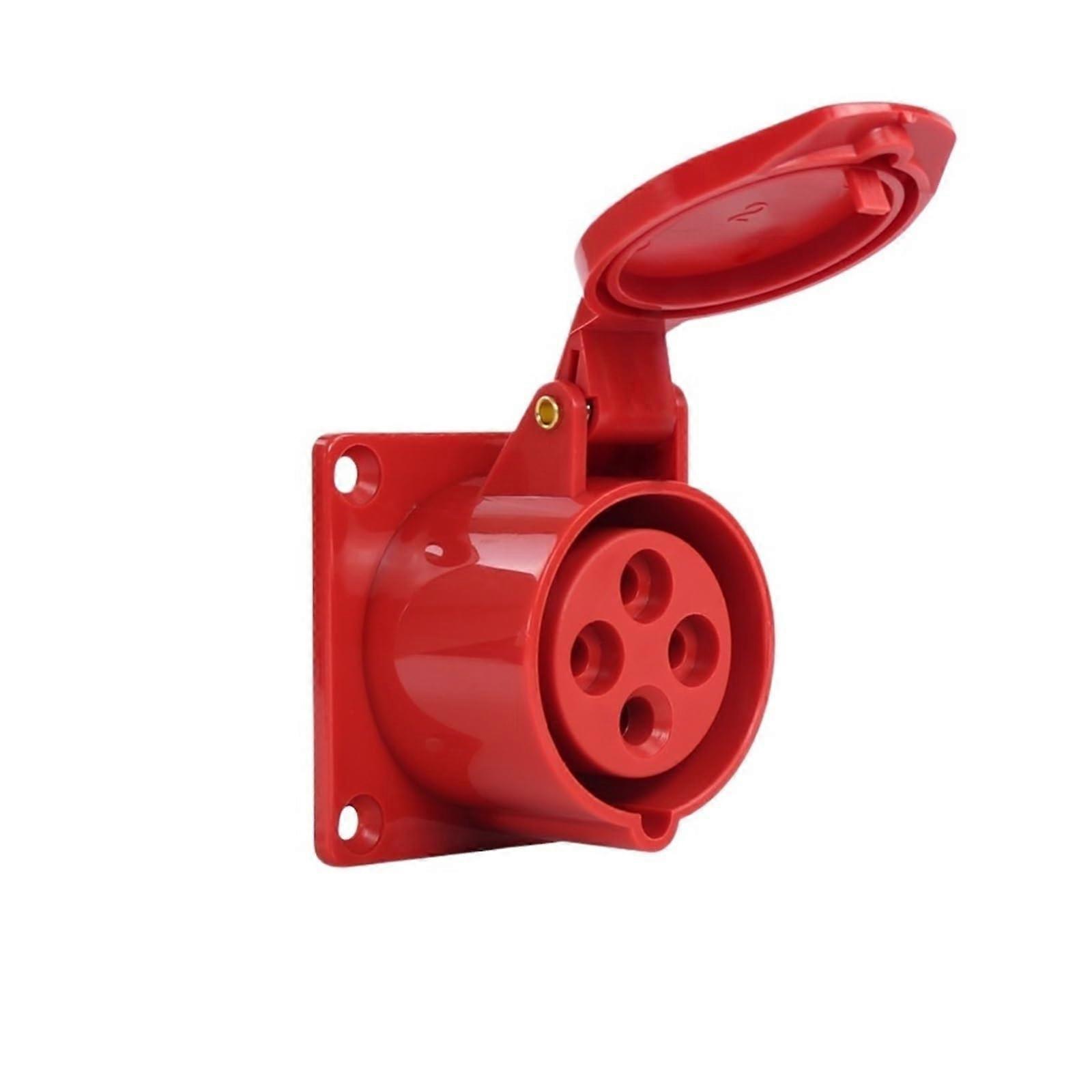 Industrial Plug And Socket, 4-Core, 32A, 380V, Waterproof, Explosion-Proof, Aviation Connector, Concealed Socket, Black