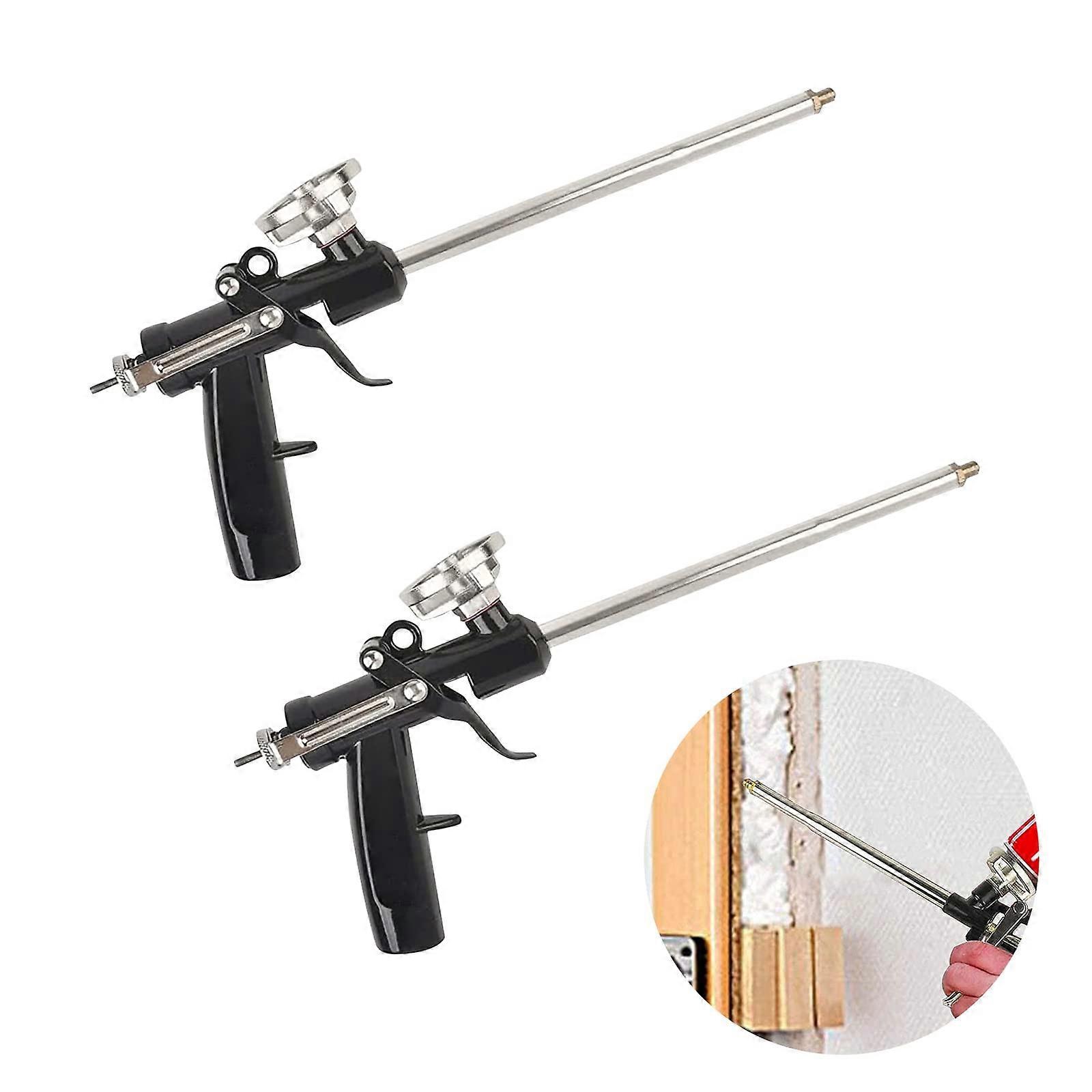 Foam Gun Pack Of 2 Metal PU Expanding Foam Gun For Building Caulking Sealing Black