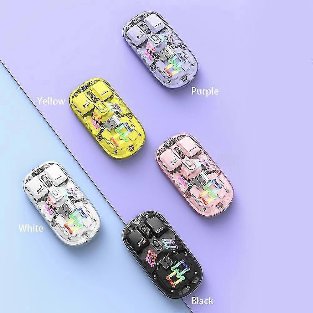 New Transparent Wireless Dual-Mode Mouse Yellow