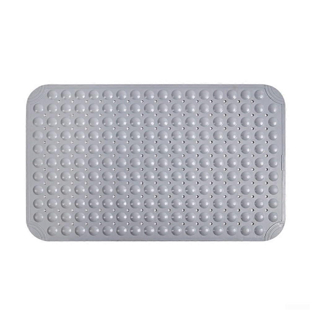 Non-Slip TPE Bathroom Mat For Showers With Secure Suction Cup For Stability Gray