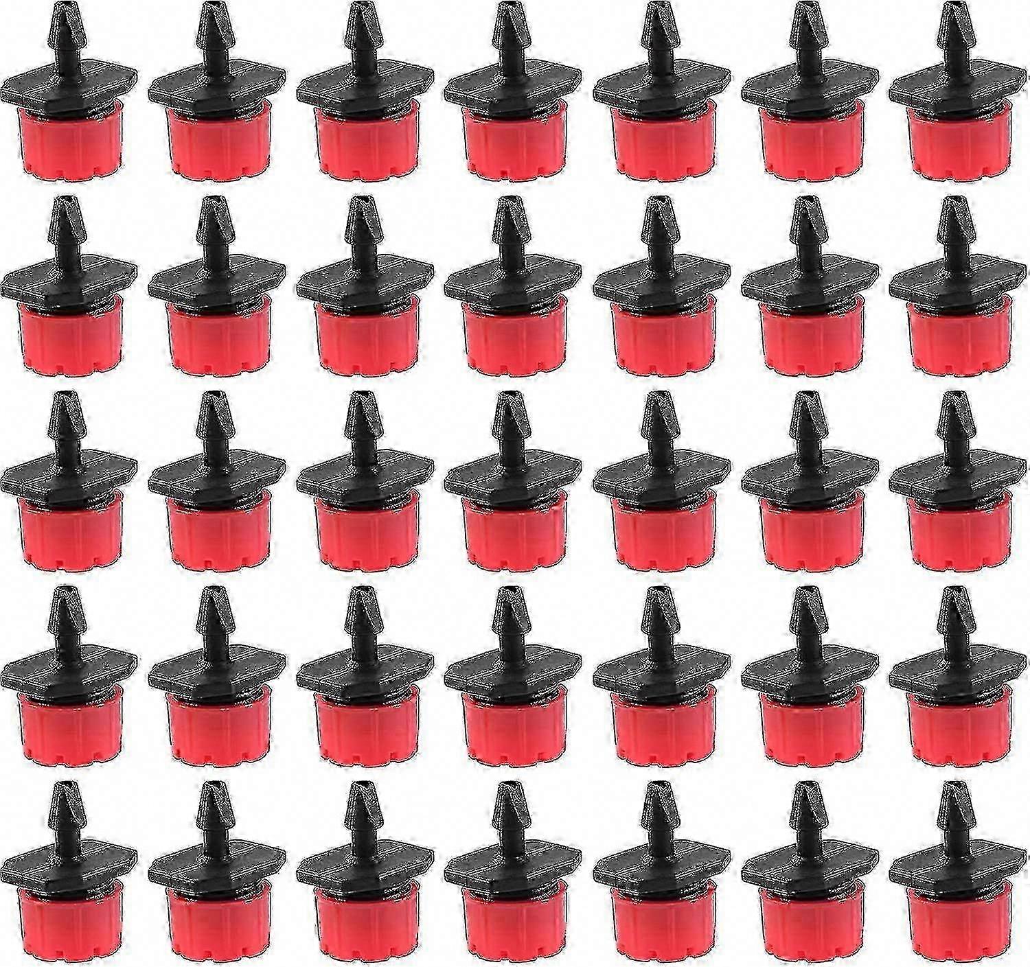 100 Adjustable Drip Irrigation Emitters 6.35mm with Tee Connector for Automatic Watering System Greenhouse Plants Micro Sprinklers