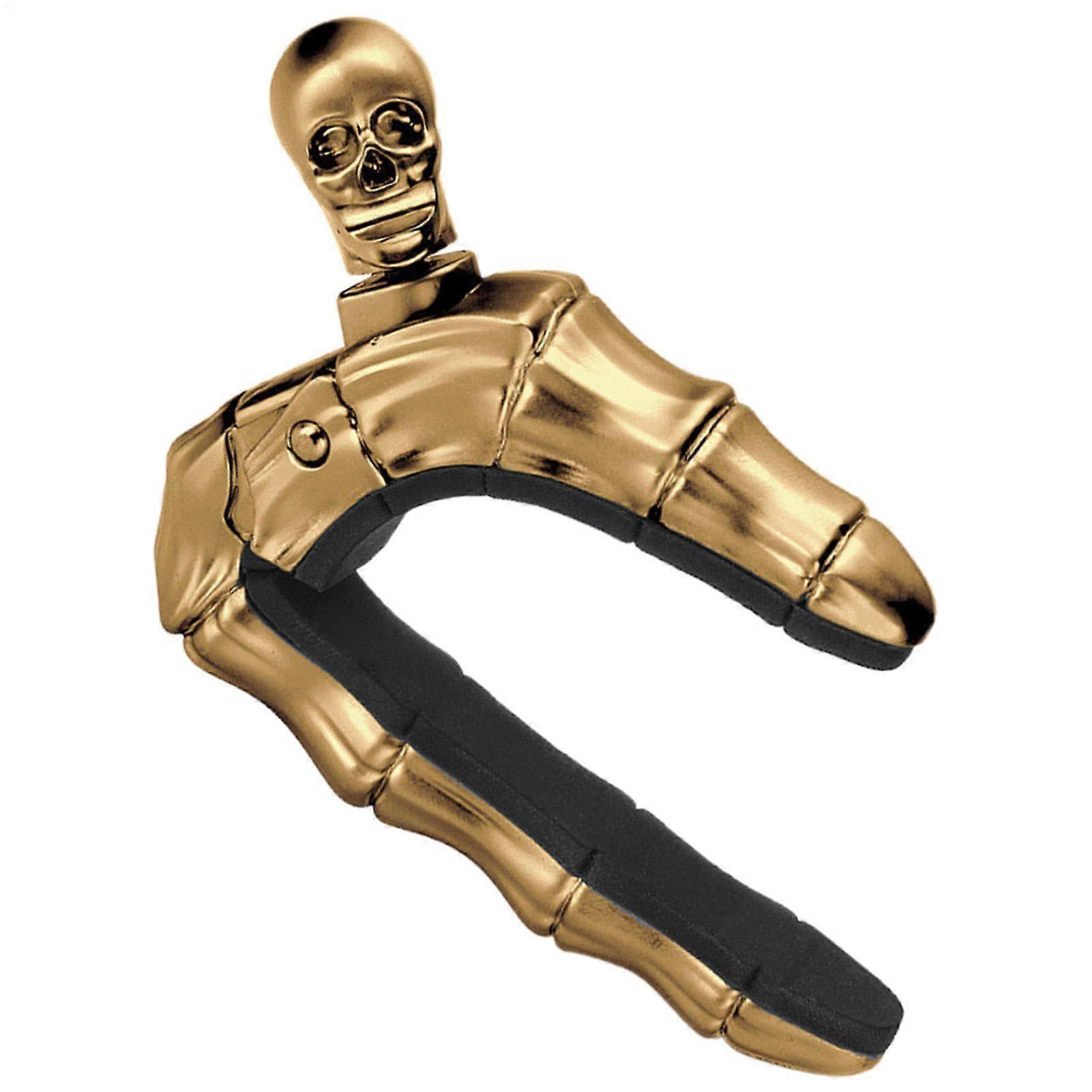 Guitar Capo with Skull Design and Picks | Gold Acoustic Capo for Electric, Classic, Ukulele Use, 5.7 x 8.5 cm
