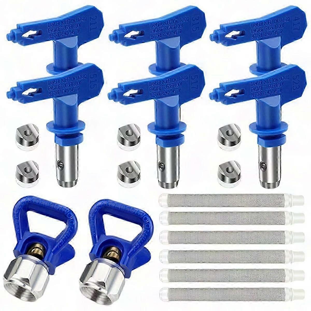 14 Pcs Reversible Airless Paint Sprayer Nozzle Tips with 6Pcs Tip Guard & Spray Tips
