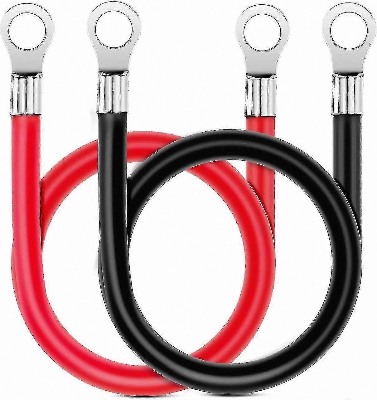 16mm2 Flexible Copper Wire with Ring Terminals for Auto Battery Connection 12V-24V System Use Red and Black Cables Max 100A Support