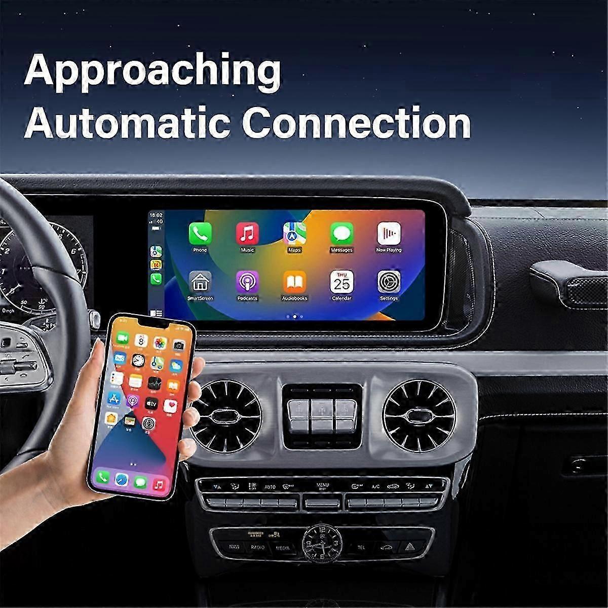 Bezprzewodowy adapter Carplay Konwertuj przewodowy adapter CarPlay na bezprzewodowy adapter Carplay dla IOS 10+ i Android Auto, A