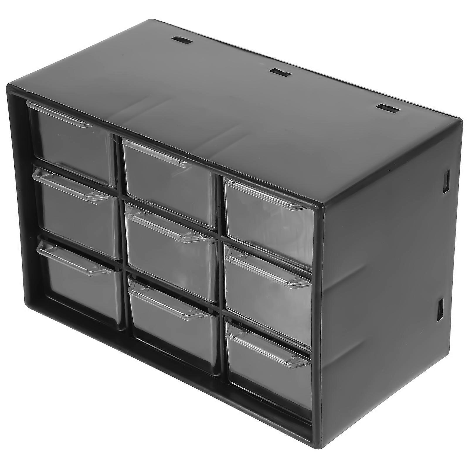 Grid Organizer Box Desk Organizer for Home Users Black Plastic for Organizing 1Pcs