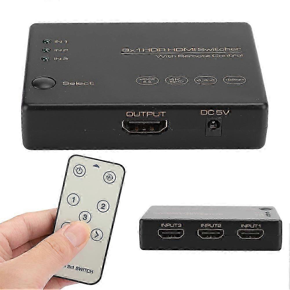 3 Port Switch 3X1 4K 60HZ Remote Control Three in and One out 24M1