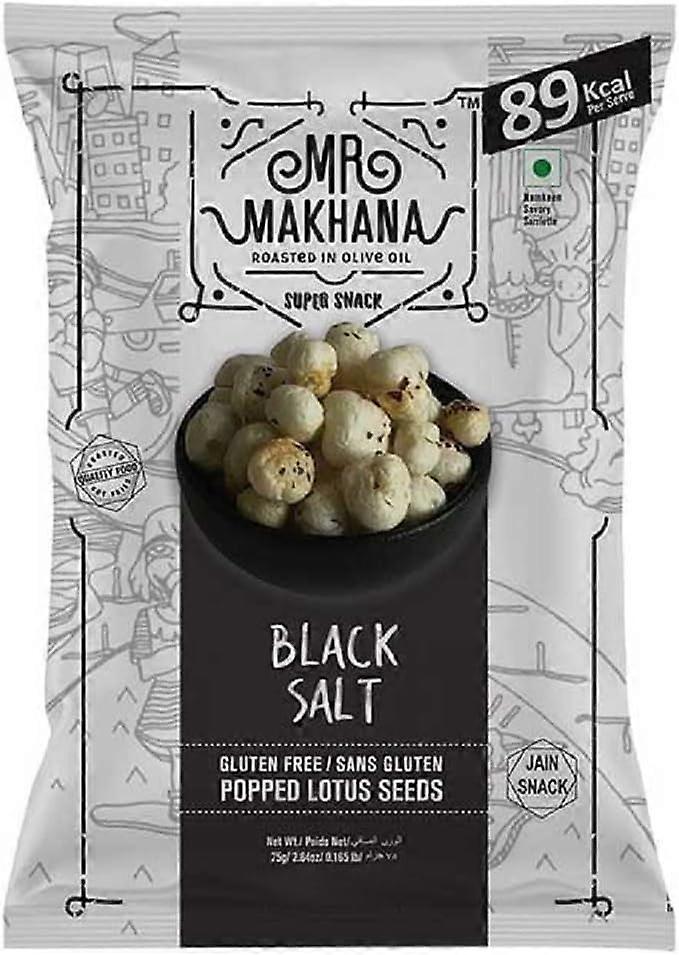 Mr Makhana Black Salt Popped Lotus Seeds 75g - 4 Pack