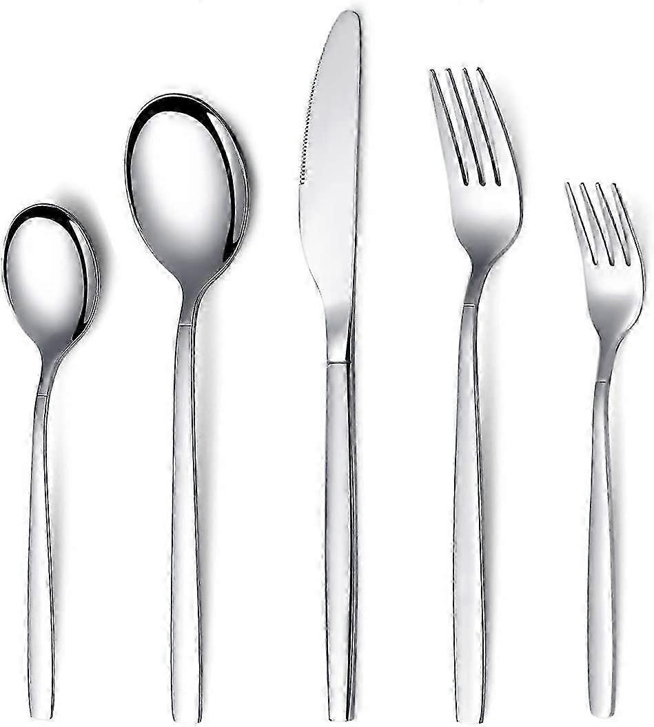 6-Piece Silverware Set with 30 Stainless Steel Flatware for Table Service