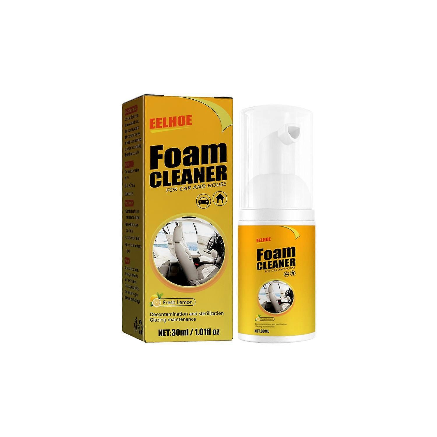 1-6x EELHOE Car Interior Foam Cleaner 30ml Multipurpose Foam Cleaner Spray for Leather Seats Steerin