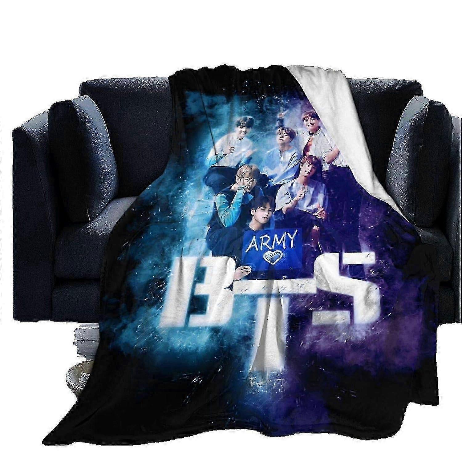Cobertor Quente do Exército BTS Ultra Macio Leve para Sofá Escritório Viagem Camping Home X466 -CT195jvrivjh2402