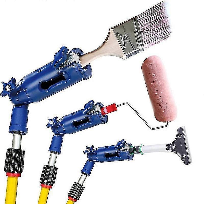 1pc Multi-Angle Paint Brush Holder - Extension Pole Attachment for Paint Rollers & Scrapers - Universal Extender Tool with Paint Tray Hook