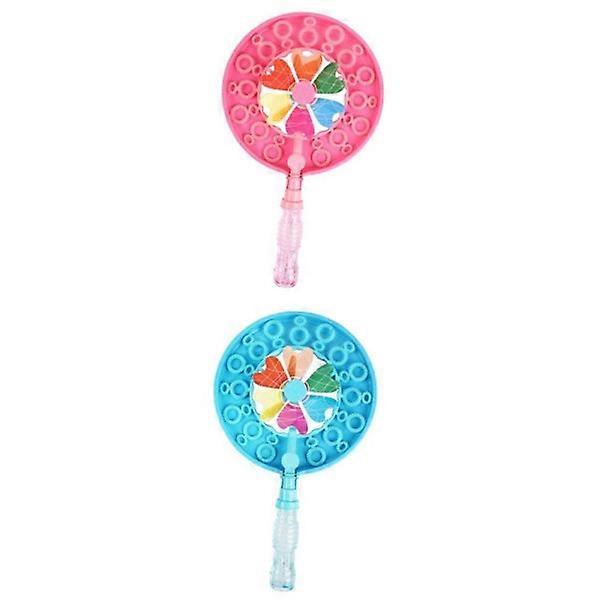 2x Creative Wind Spinner Toy for Children Rotating Bubble Machine for Fun