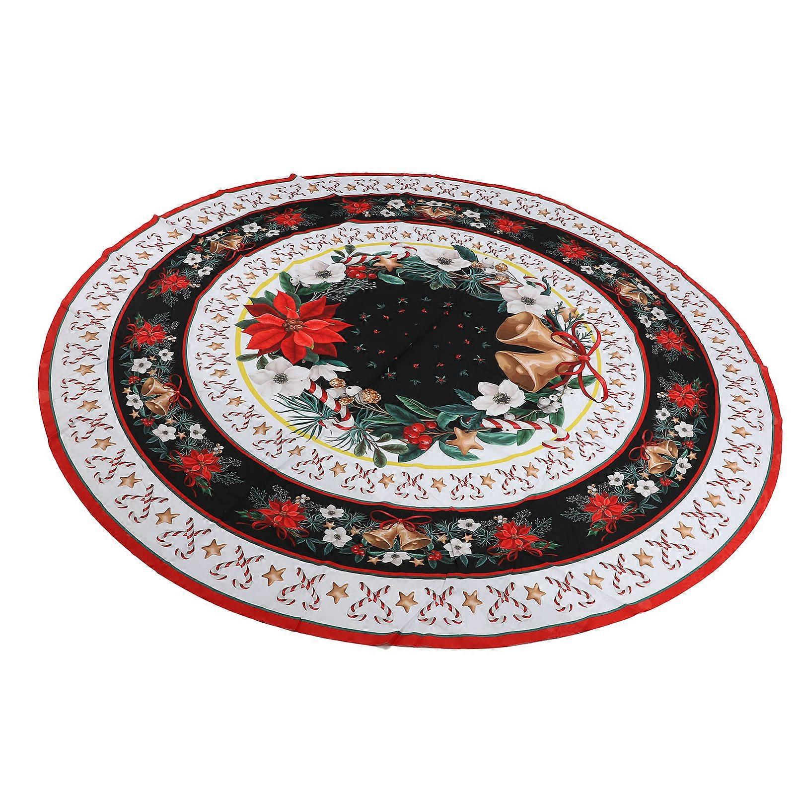 Xmas Round Tablecloth 59.84in Rustic Farmhouse Polyester YZB203