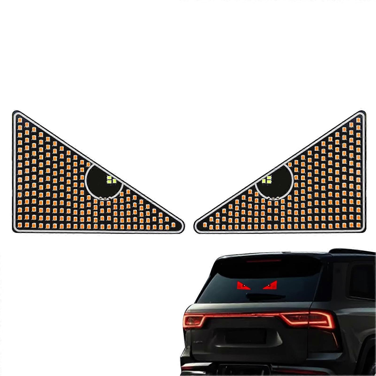 Car Eye Light - Anti-Rear-Collision Interactive Rearview Mirror Lights, Flexible Colorful Back Window Screen, Yellow