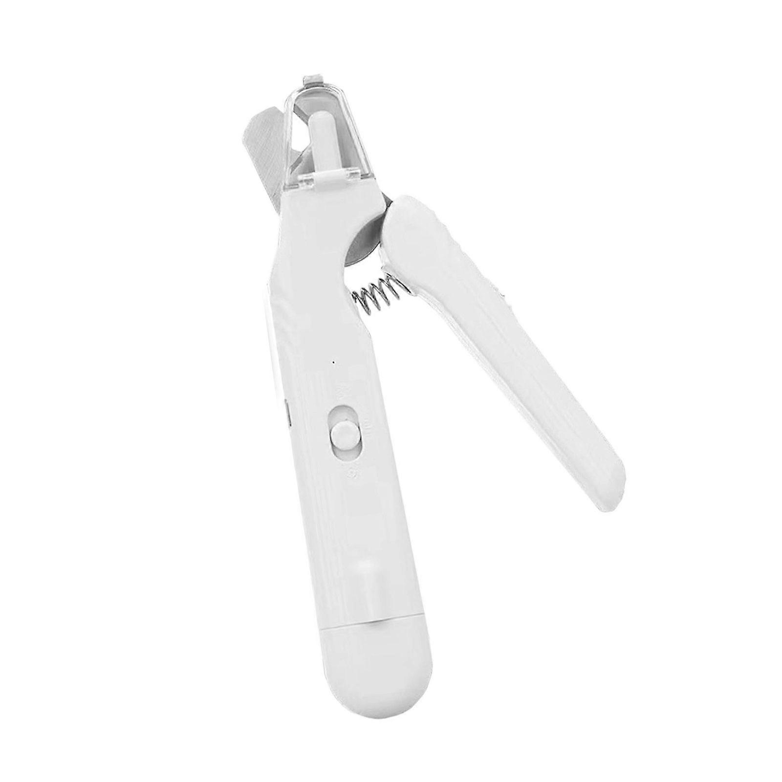 Cats Nail Trimmer Tool with LED Light Trimming Tool Home Use Labor-Saving Trimmer Prevents Splitting  White