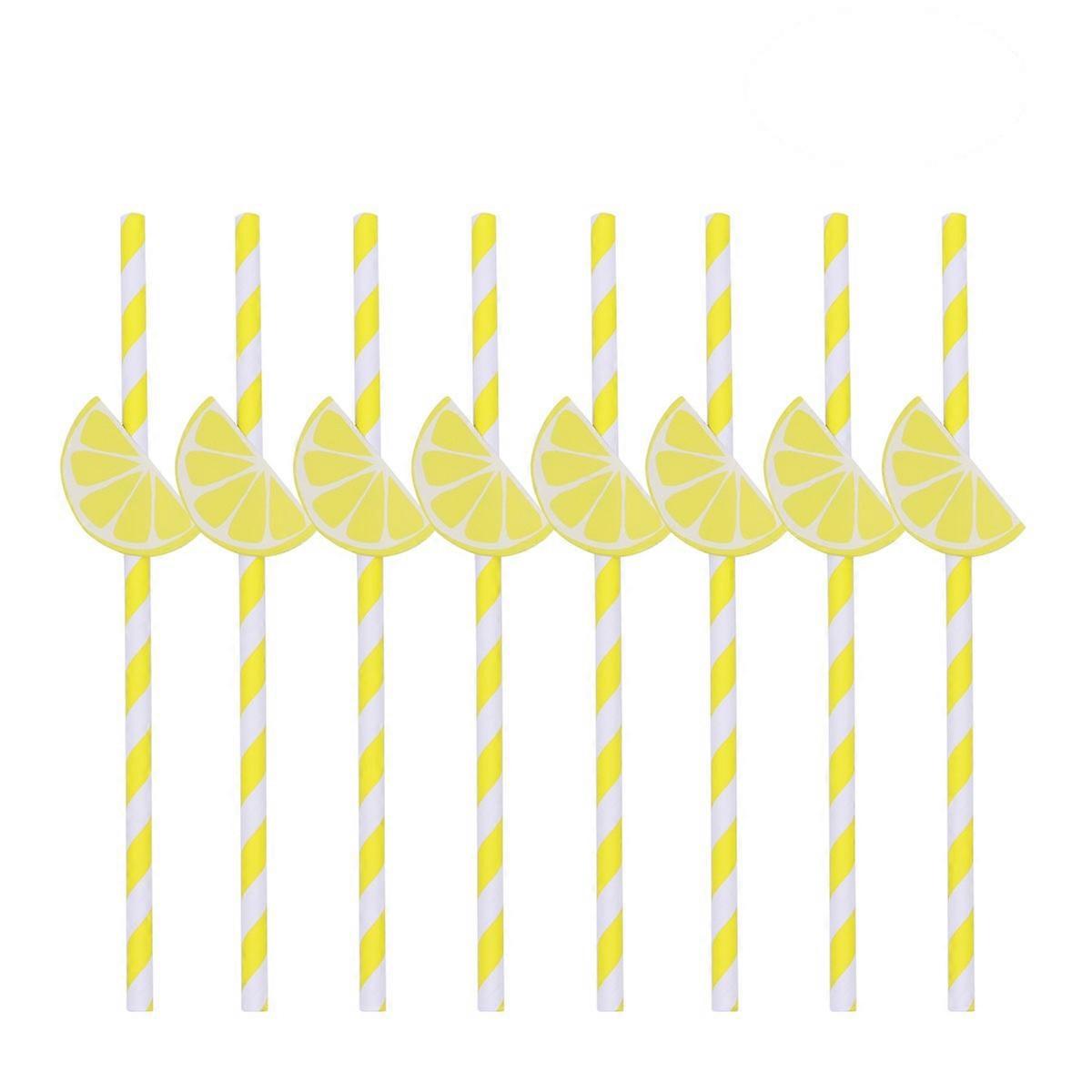 Hawaiian Straws with Cartoon Pattern for Party Decoration and Drinking 10pcs Khaki Paper Straws