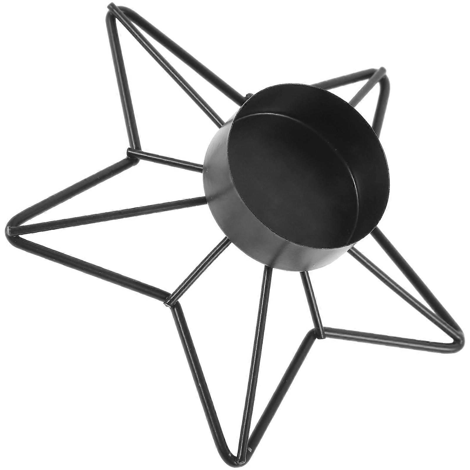 Black Iron Candle Holder for Home Decor with Design and Sturdy Base for Versatile Use