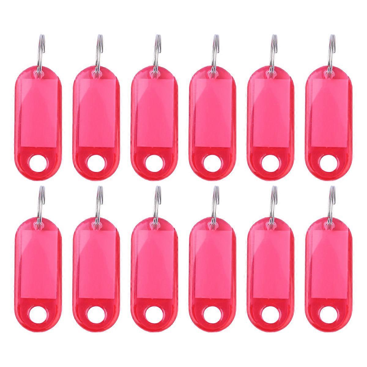 Key Tags Plastic 30Pcs Rectangle Identification Label For Hotel Keychains In Red Suitable For Daily Life Use