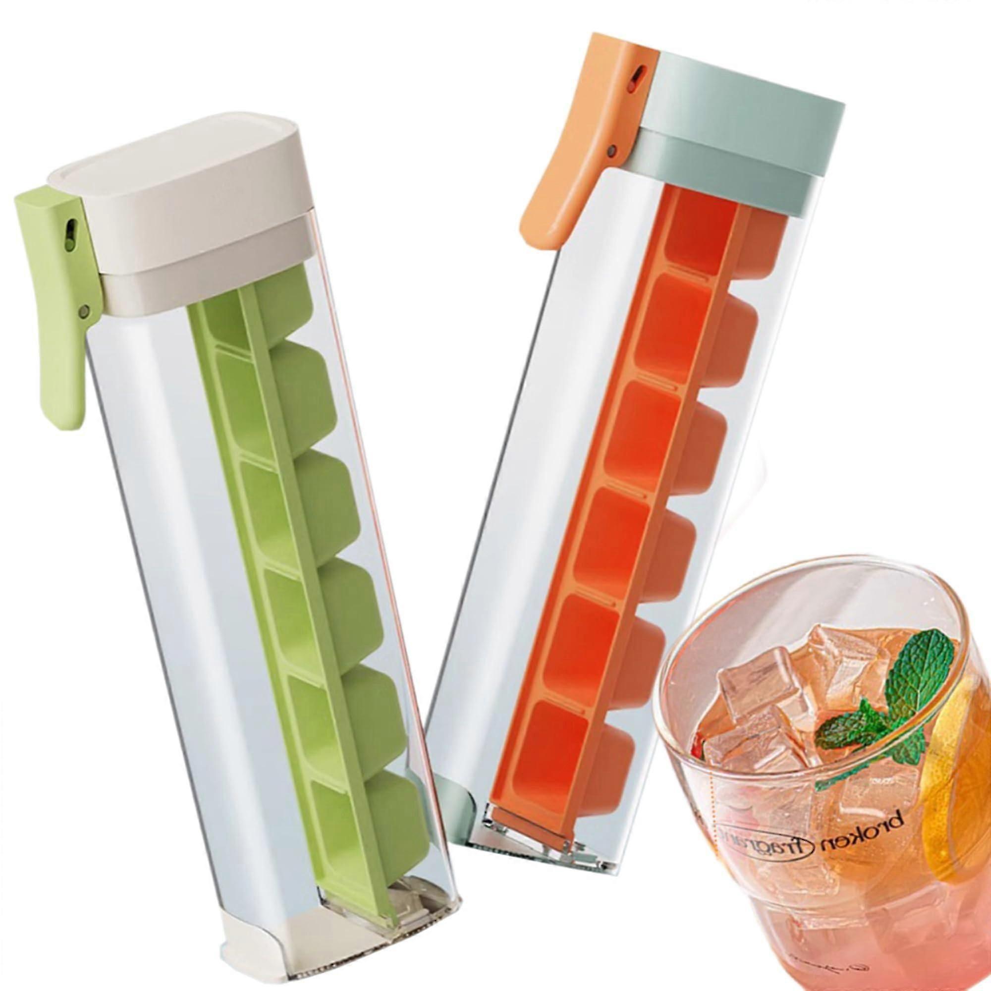 2024 New Ice Cube Tray 6 Compartments Ice Cubes, Pressed Ice Cube Tray for Cooling Beverages, One Hand De-Icing and Pressed Ice Tray Mold, BPA Free -G