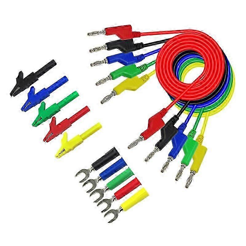 Stackable Banana Plugs Copper Test Lead Kit for Multimeter Car Automotive 1M 4mm