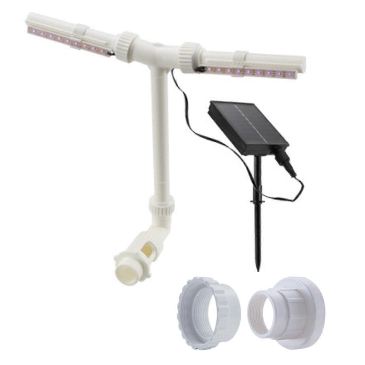 Solar Pool Fountain for Above and in-Ground Pools with RGB Lights and Auto Light Sensing Dual Pool Sprinkler Fountain