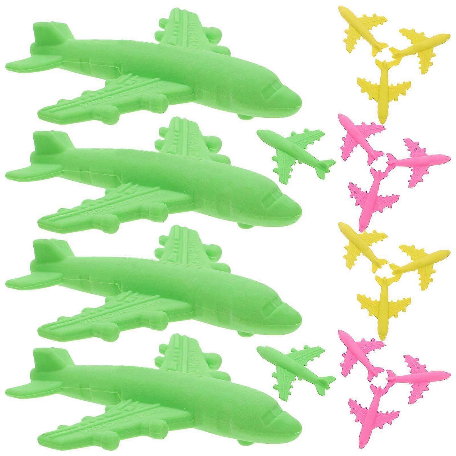 18Pcs Airplane Shape Rubbers Fun Learning Supplies For Children And Students Assorted Color Ideal For Party Favors Edition 0905