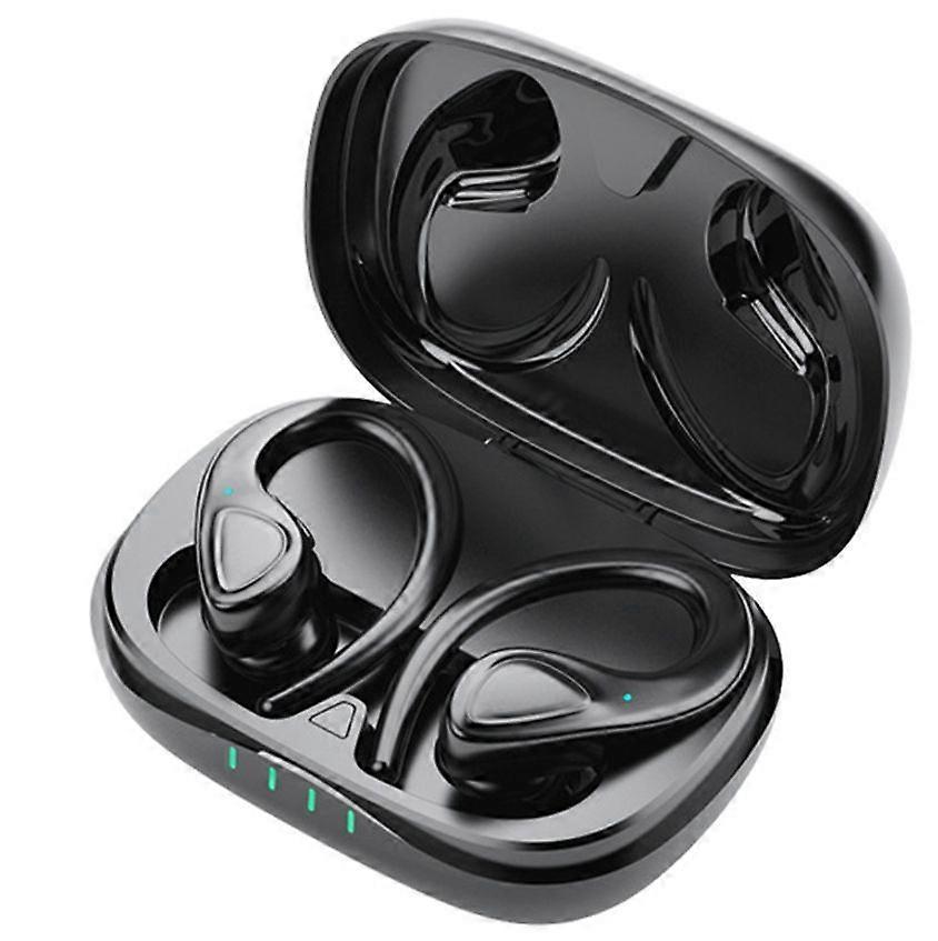 Bluetooth 5.2 Earbuds, IPX6 Waterproof Wireless Earbuds with Earhooks for Android, IOS, Running, Walking and Workouts(Black)
