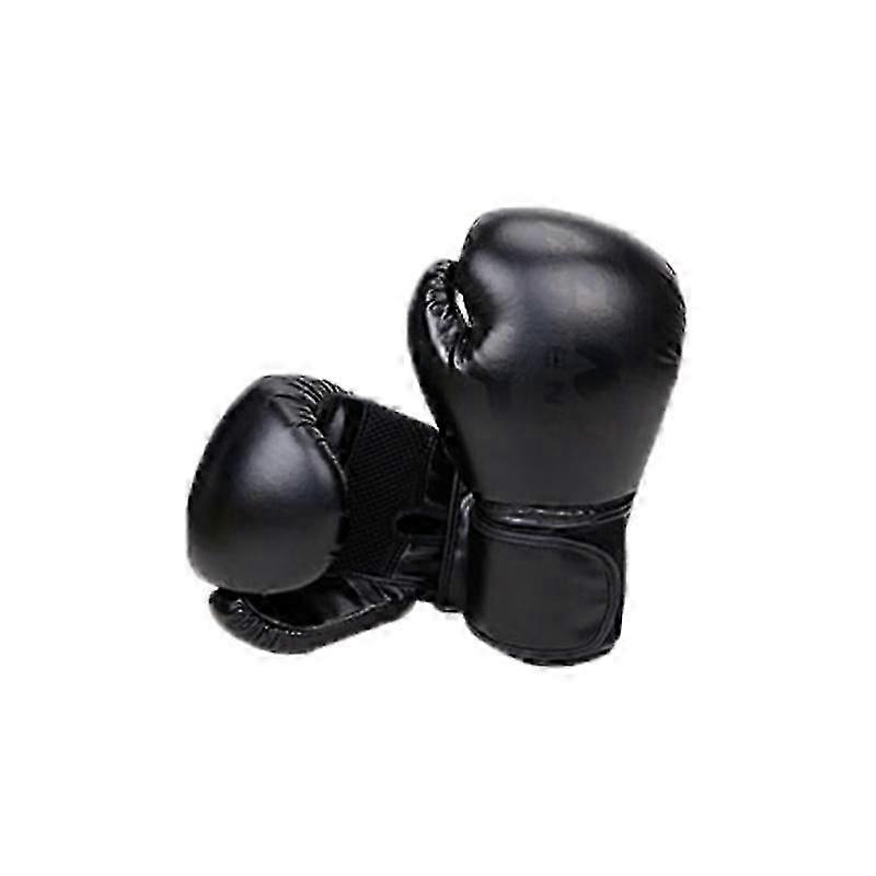 Leather training boxing gloves for kids teen women black 12OZ