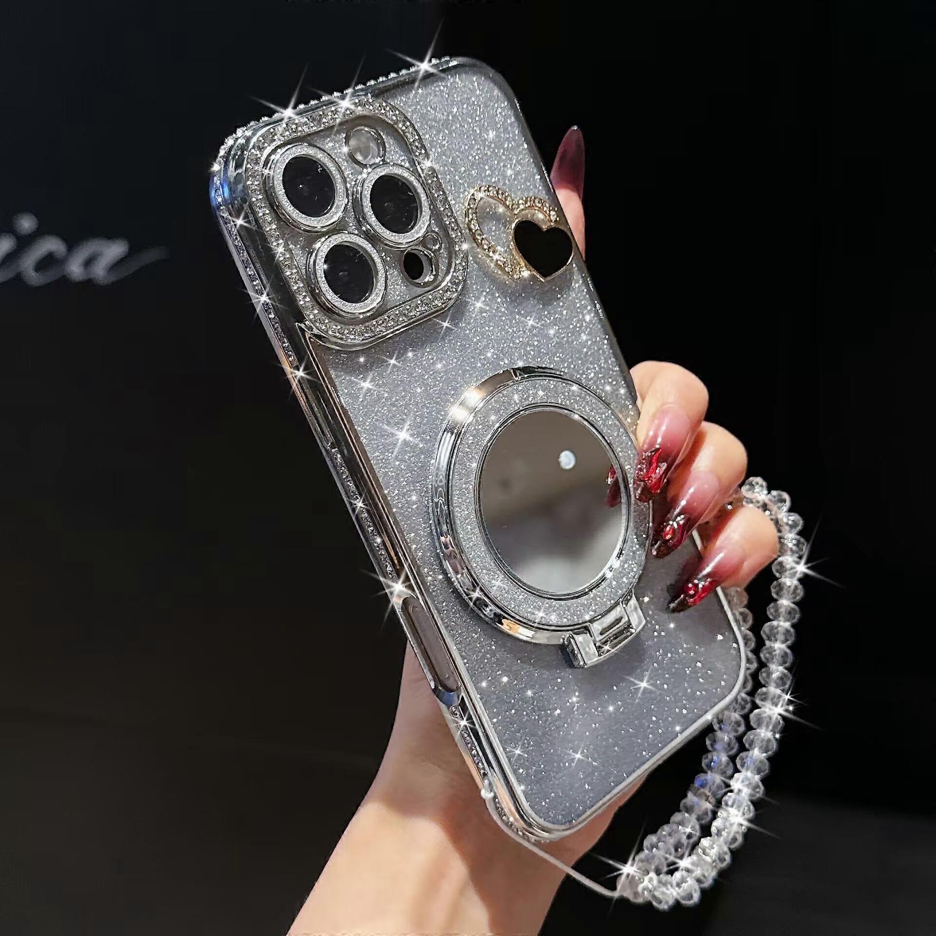 Diamond Mirror Plush Phone Case for iPhone 16 15 14 13 12 11 Pro Max XS X 8 7 6 Mini