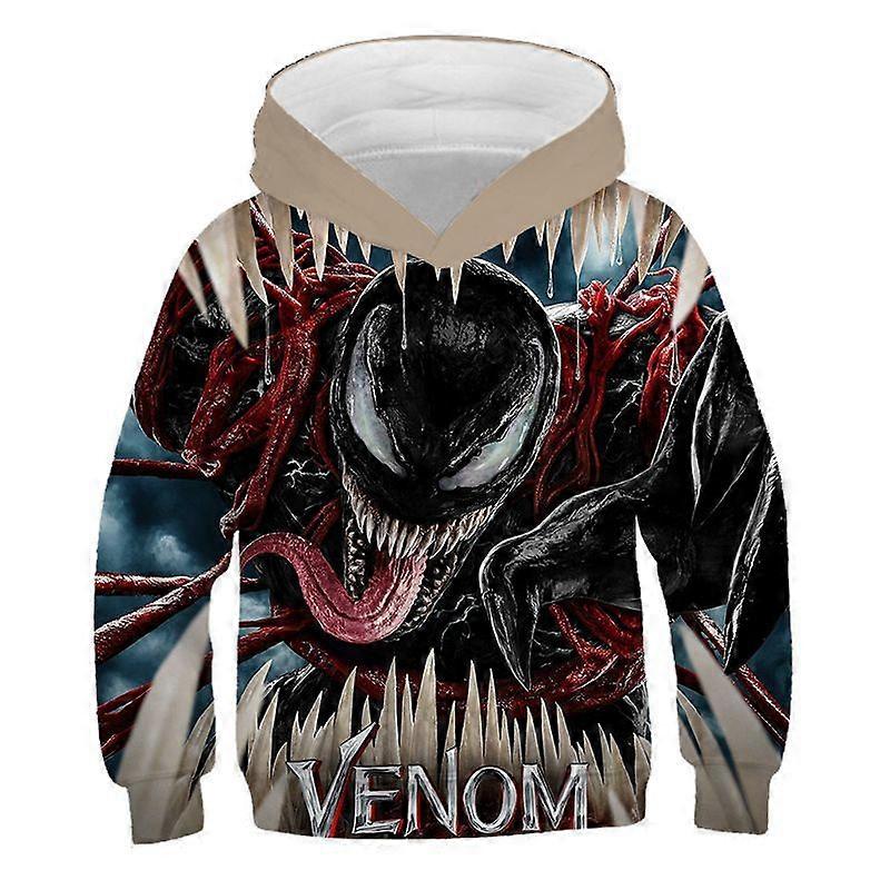 Venom 3D Print Kids Hoodie Boys Girls Fleece-Lined Sweatshirt Spider-Man Theme Jacket Tops