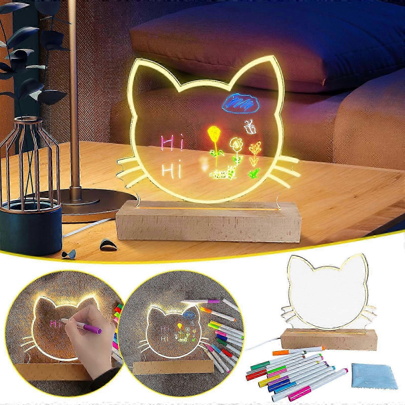 LED Note Board With Colors Lighted Acrylic Board With Colors Notepad With Adjustable Stand And 12 Pens 2025
