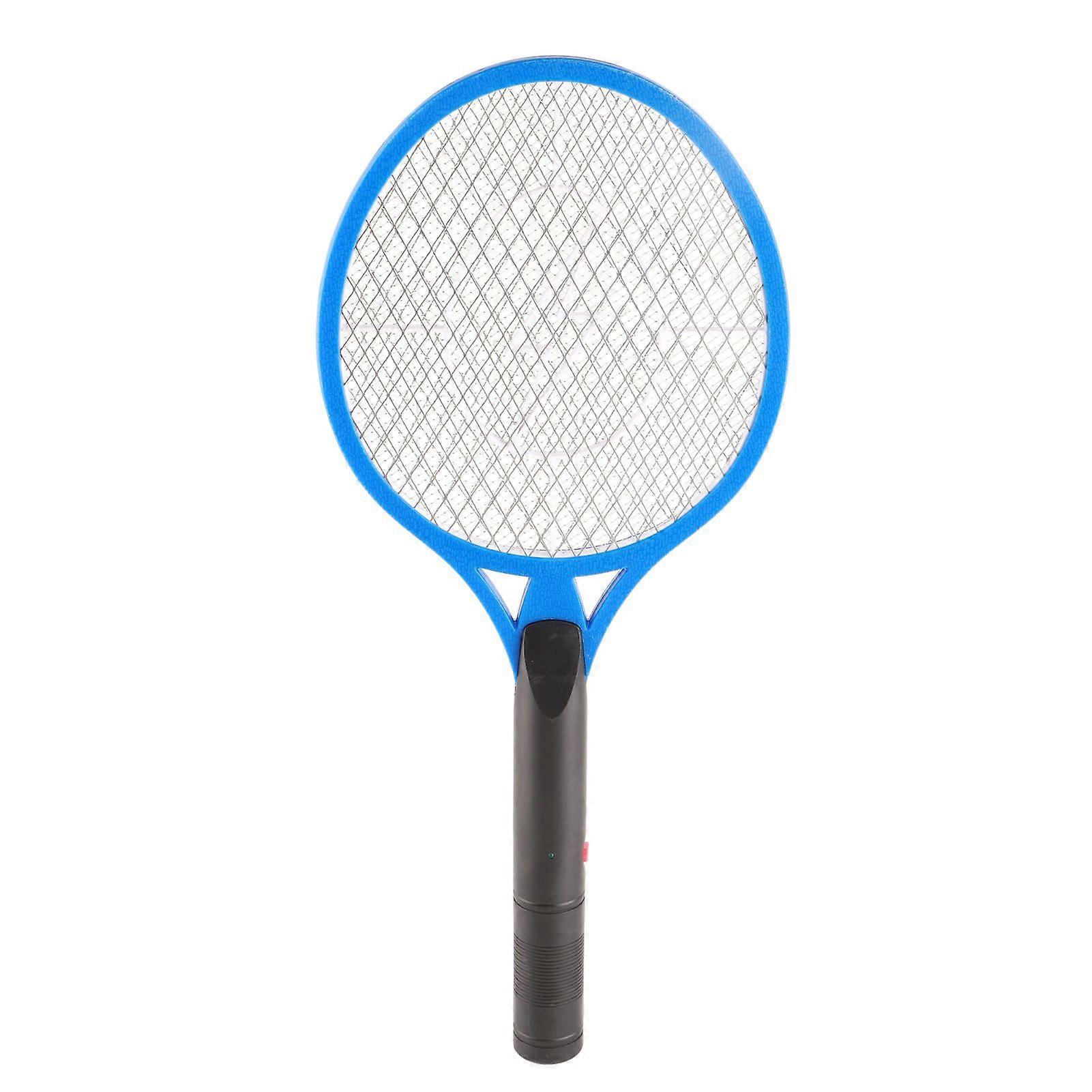 Electric Fly Swatter Racket Professional Triple Layer Large Mesh Safety Mosquito Bat for Home Camping Outdoor Blue
