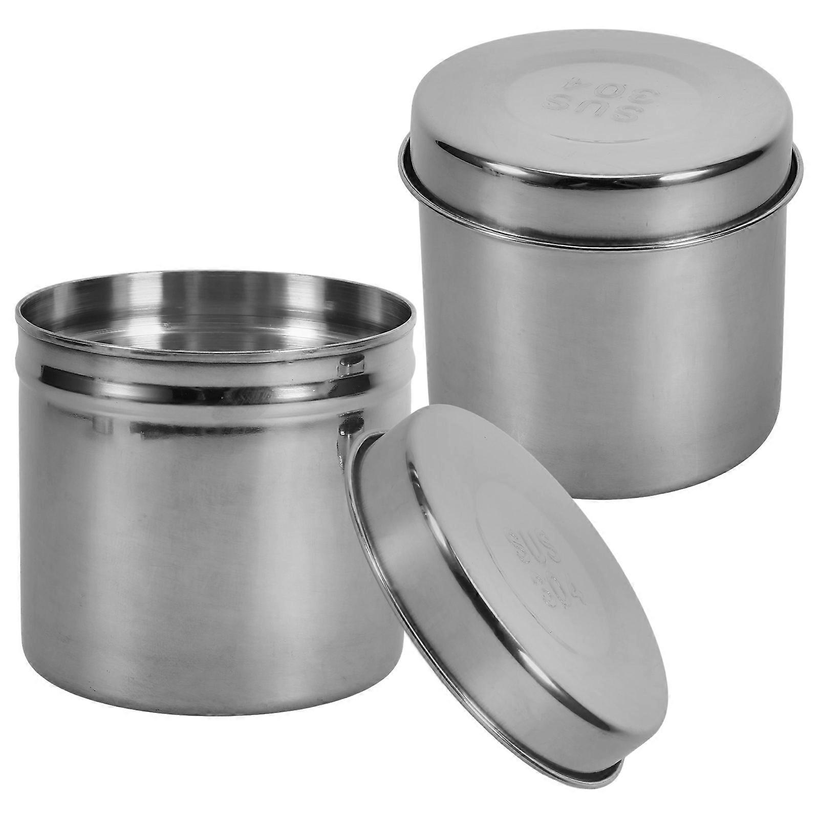 Stainless Steel Ointment Jar for Storage 4Pcs Iodine Resistant Jars