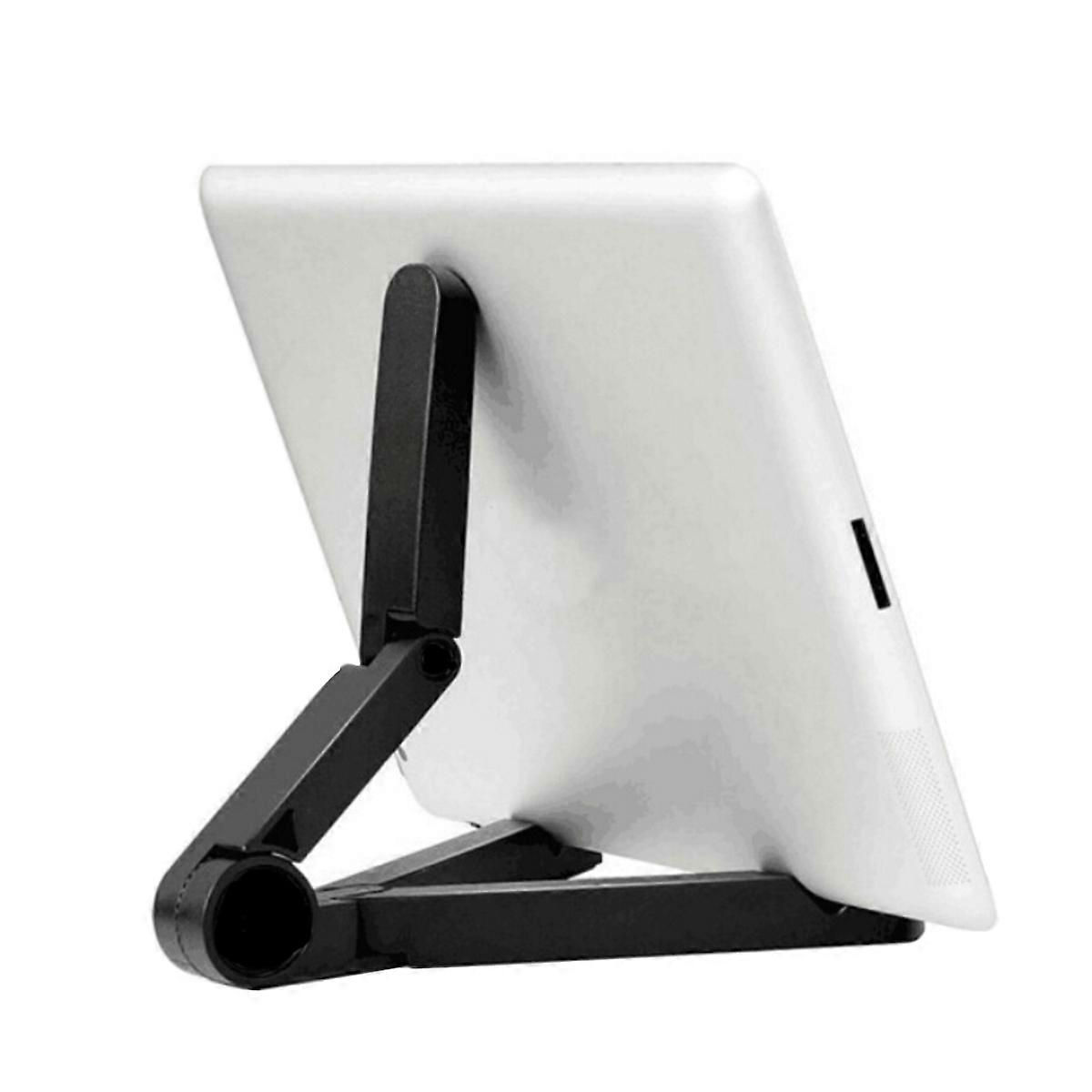 Black Folding Tablet Stand for Tablet and Phone Adjustable Triangular Holder