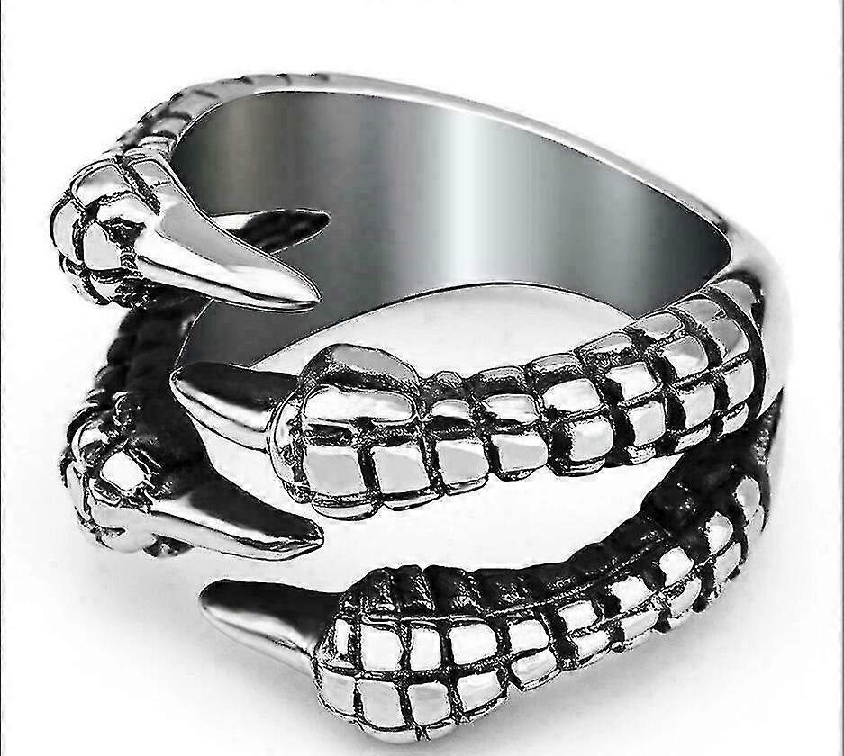 Gothic Eagle Claw Ring 12mm Wide Semi Adjustable Design