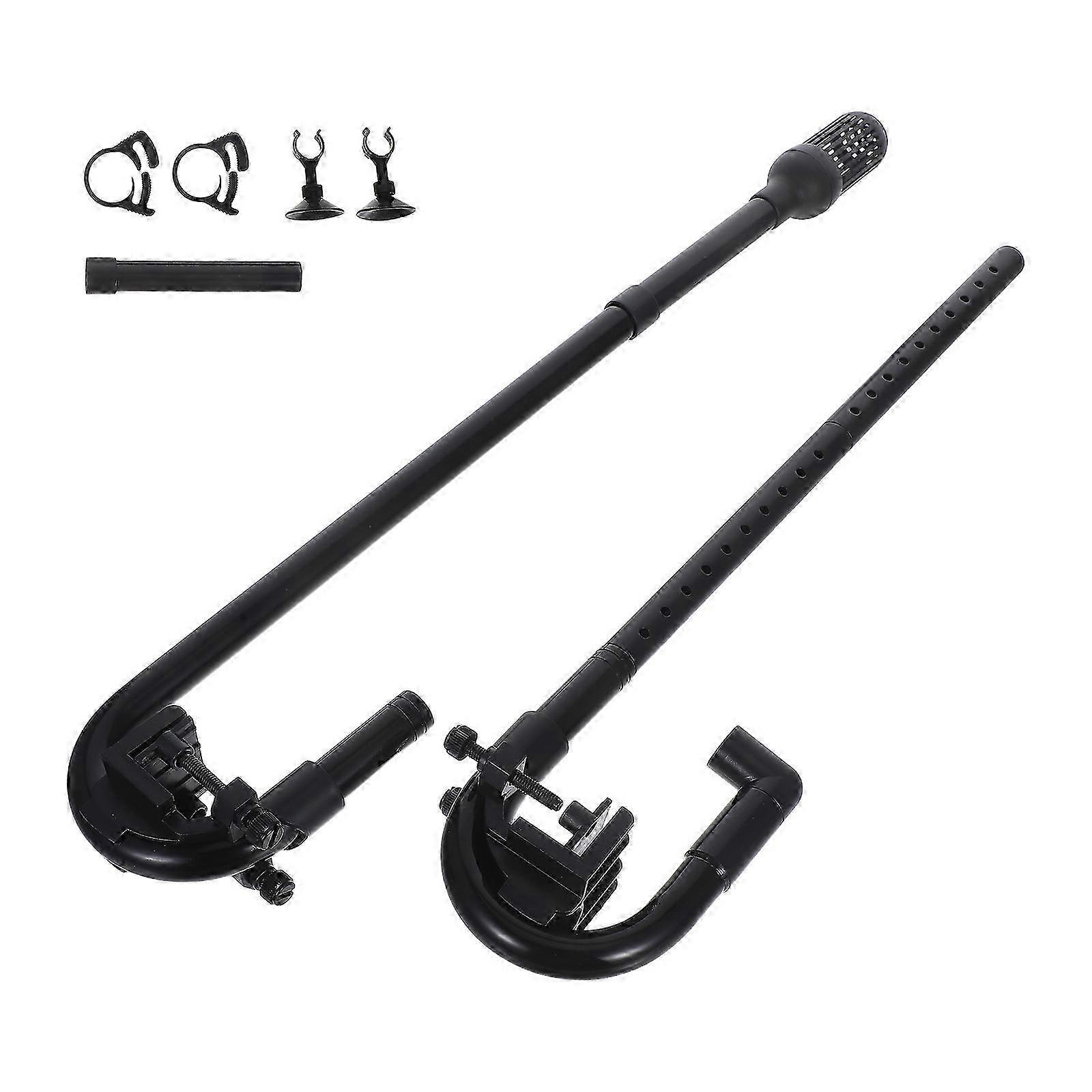 Fish tank filter barrel inlet and outlet pipes suitable for 16mm interface black plastic noise reduction set