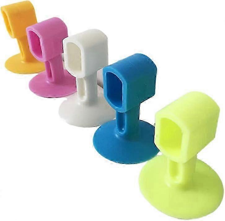 Silicone Door Stoppers, 5 Pack Adhesive Door Handle Buffer, Wall Protector, Assorted Colors