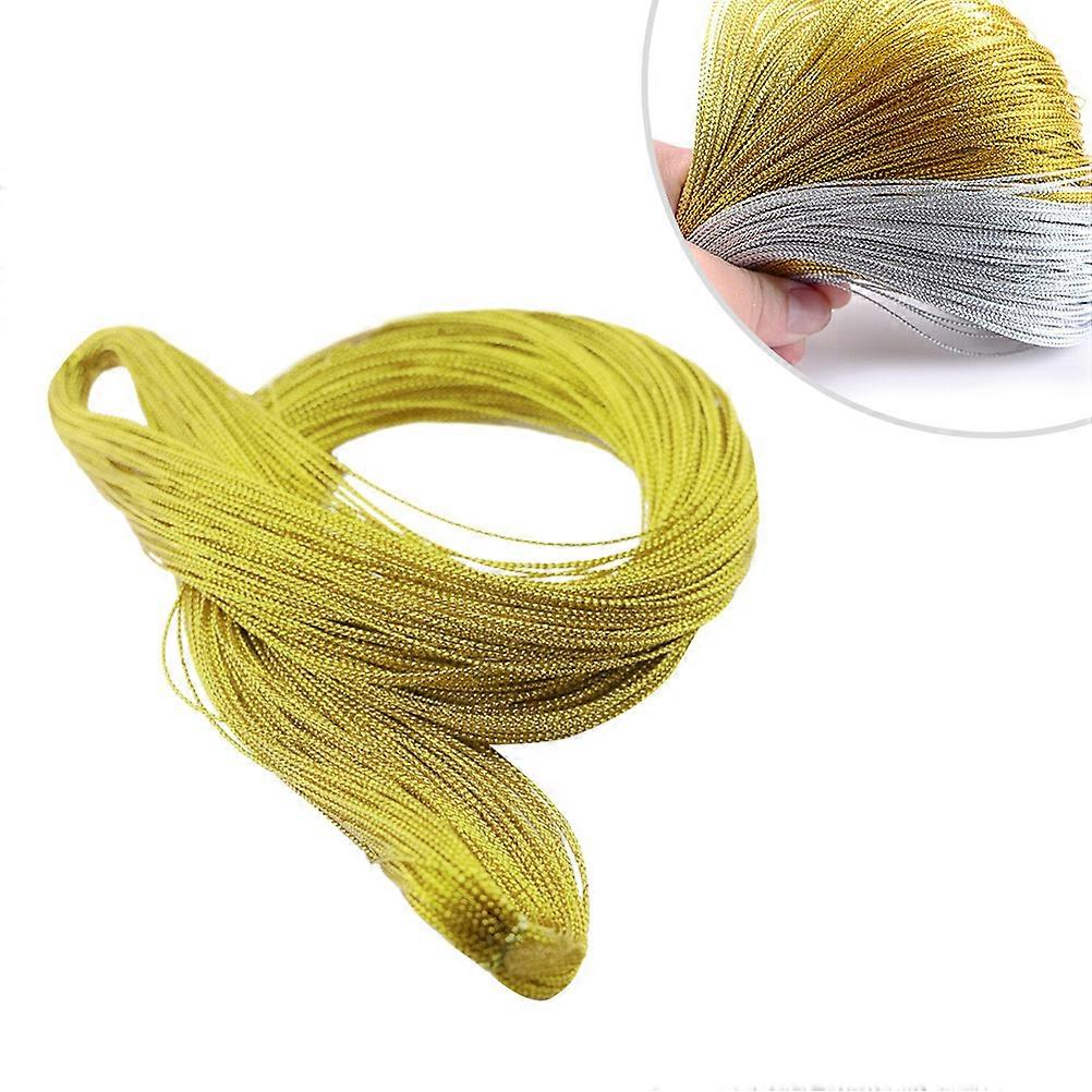Braided String Solid Color Light Gold For Beading And Necklace Making 1Pcs