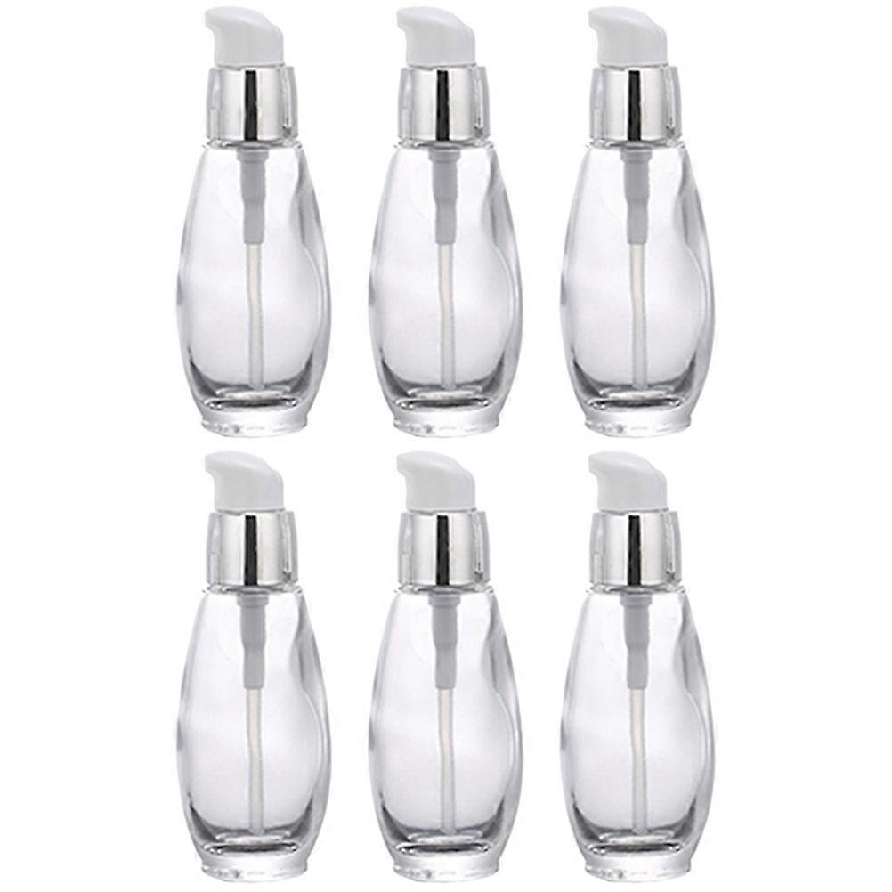 Pressed Powder Foundation Bottle Glass Pump Bottles for Storage 6Pcs Refillable