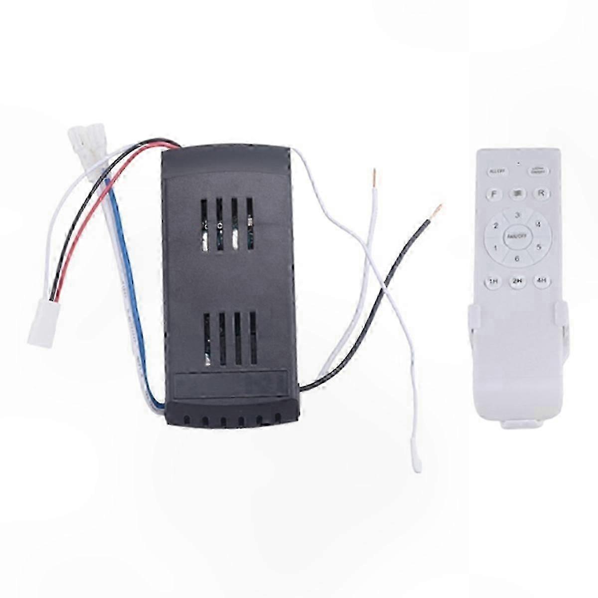 Ceiling Fan Remote Control Kit with 40W Power 6-Speed Timer Replacement for DC Fans and Lighting Fixtures